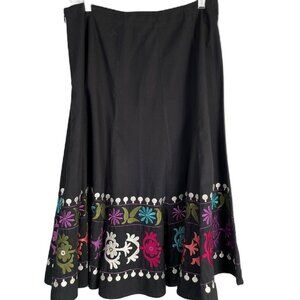 SUNNY TAYLOR Embroidered Hem Skirt - Size 6